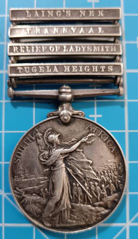 Full Size Queen South Africa Medal (QSA) with 4 Bars to:366 PTE H.R.Page Imperial Light Infantry