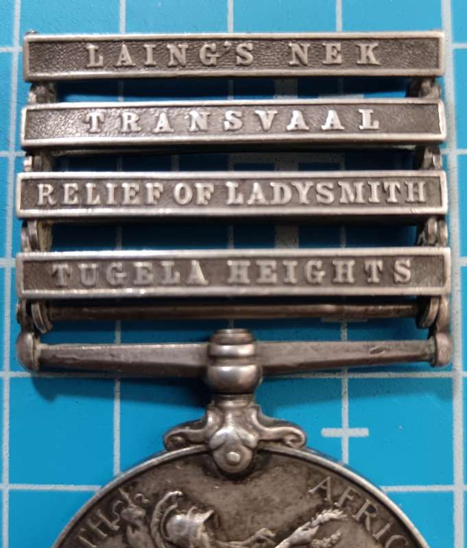 Full Size Queen South Africa Medal (QSA) with 4 Bars to:366 PTE H.R.Page Imperial Light Infantry
