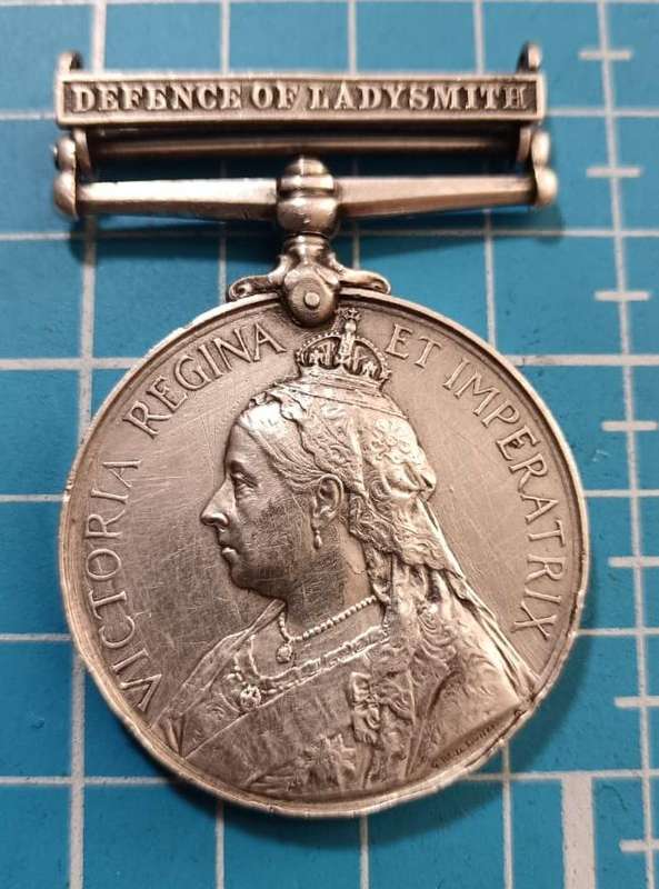Full Size Queen South Africa Medal ( QSA ) - W.F.W Mellis  Ladysmith Town Guard