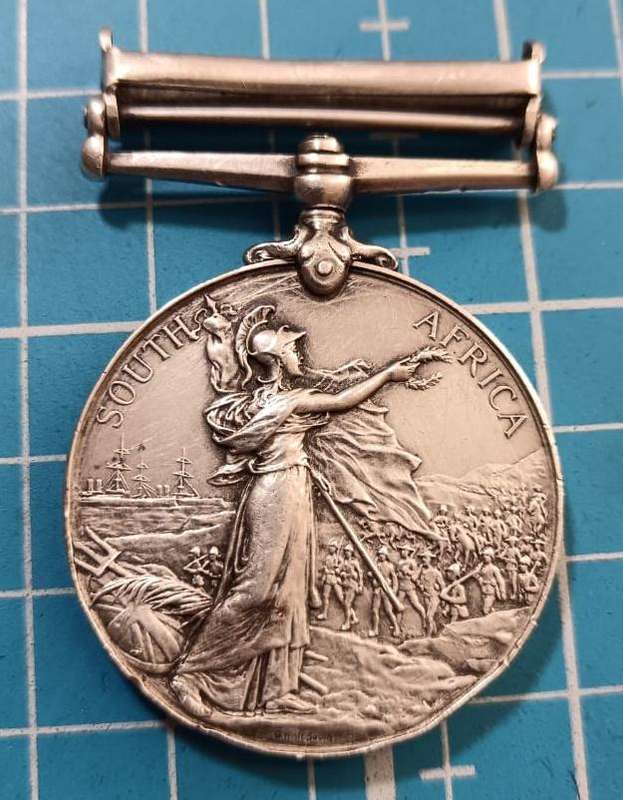 Full Size Queen South Africa Medal ( QSA ) - W.F.W Mellis  Ladysmith Town Guard
