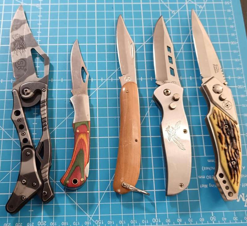 Modern Stainless Steel Folding Knife Lot