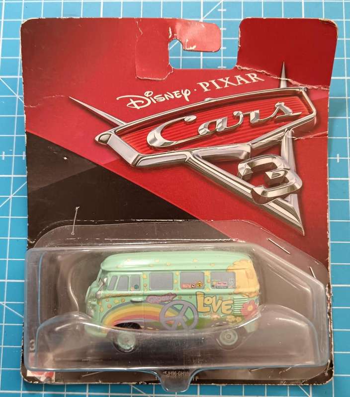 Disney Pixar Cars 3 FIllmore Volkswagen VW Bus Groovy Peace Love Van 2016