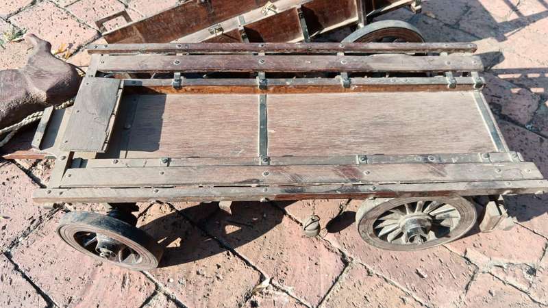 Vintage Ox-Wagon Made from Wood ( Well Used - Please see Images )
