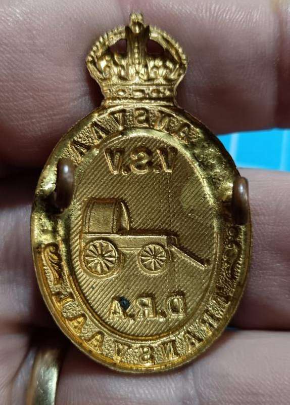 WW2 South African Transvaal DRA Defence Rifle Association Cap Badge