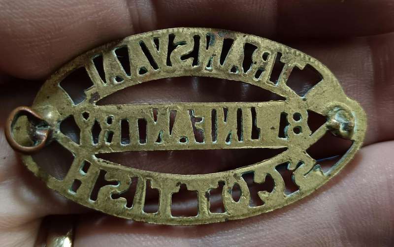 South African Transvaal Scottish Volunteers Regiment Shoulder Title