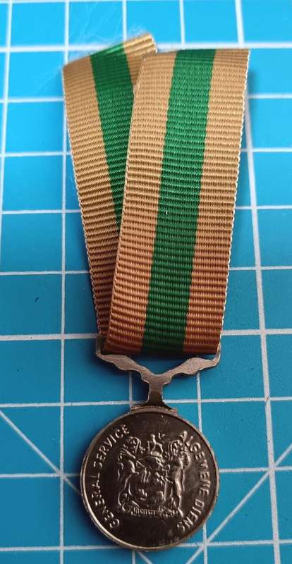 SADF - Miniature General Service Medal ( Incorrect Ribbon )