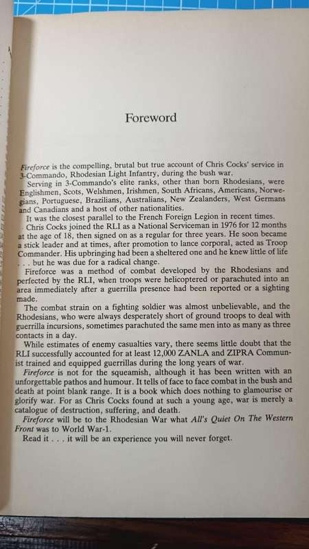 FIREFORCE, one man's war in the Rhodesian Light Infantry