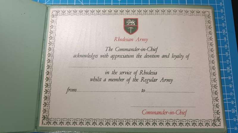 Rhodesia - Army Service Booklet