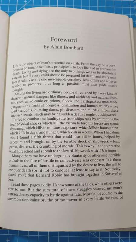 Survival at sea: A practical manual of survival and advice to the shipwrecked