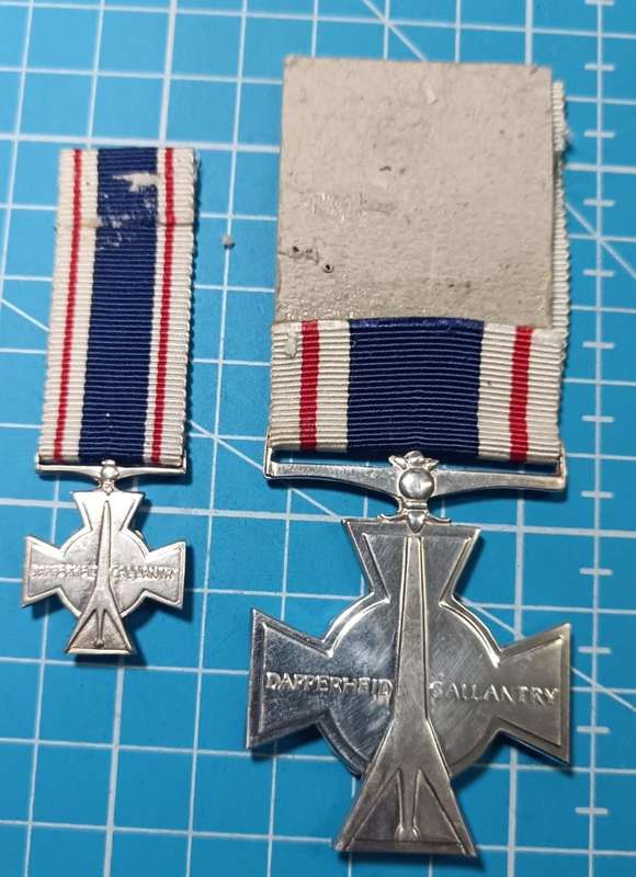Full Size plus Miniature SAP Police Silver Cross for Bravery (Marked 9ct)