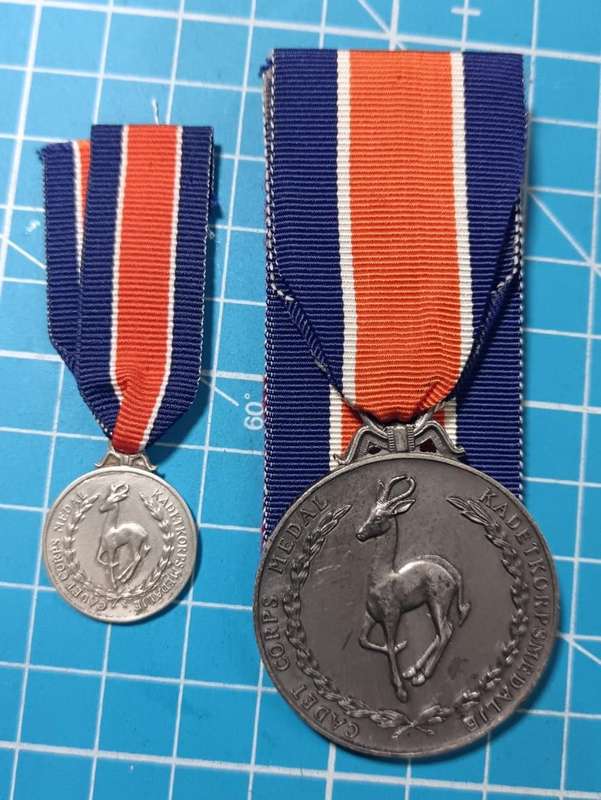 Full Size plus Miniature The Cadet Corps Medals - Numbered