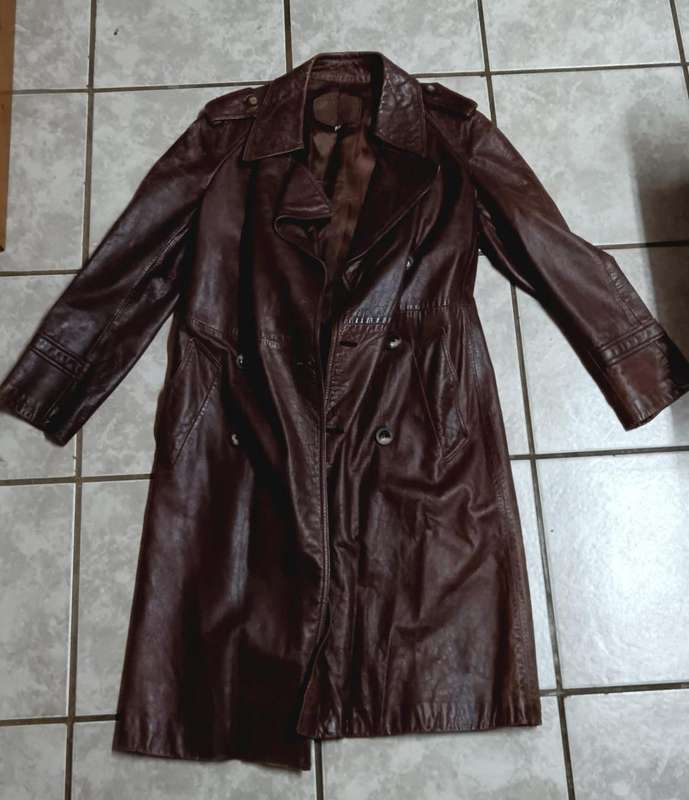 Vintage Leather Trench Coat