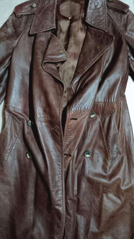 Vintage Leather Trench Coat