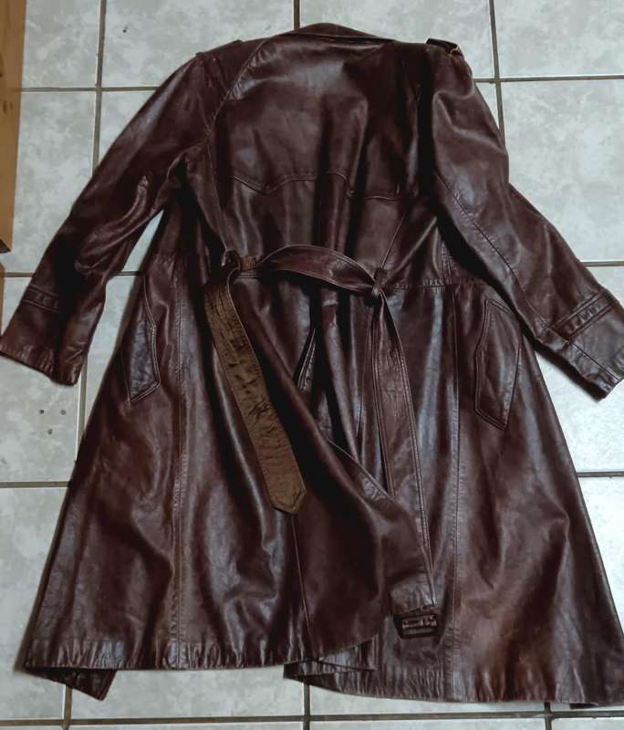Vintage Leather Trench Coat