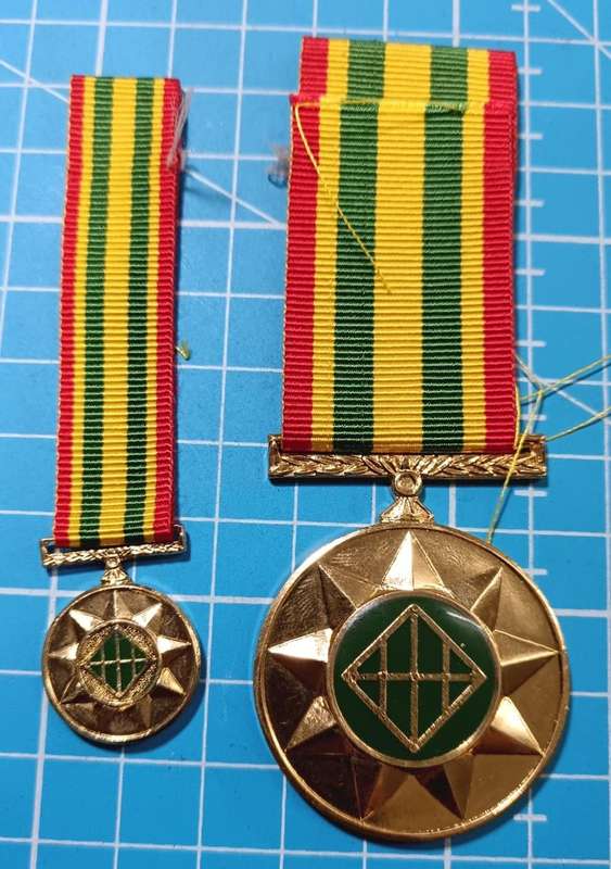 Homelands - Bophuthatswana Police Star for Merit  - Full Size plus Miniature