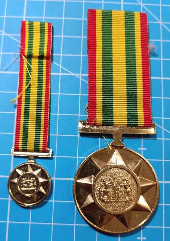 Homelands - Bophuthatswana Police Star for Merit  - Full Size plus Miniature