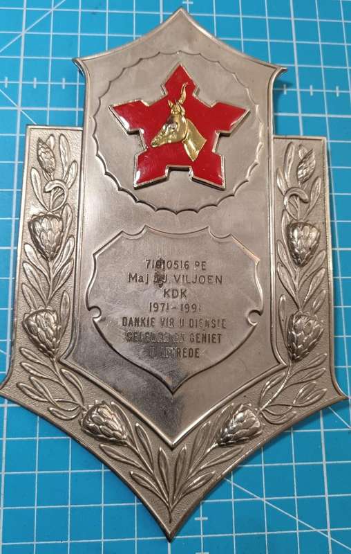 SADF -  Army Commemorative Plaque Crest