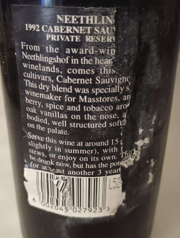 1992 Neethling Cabernet