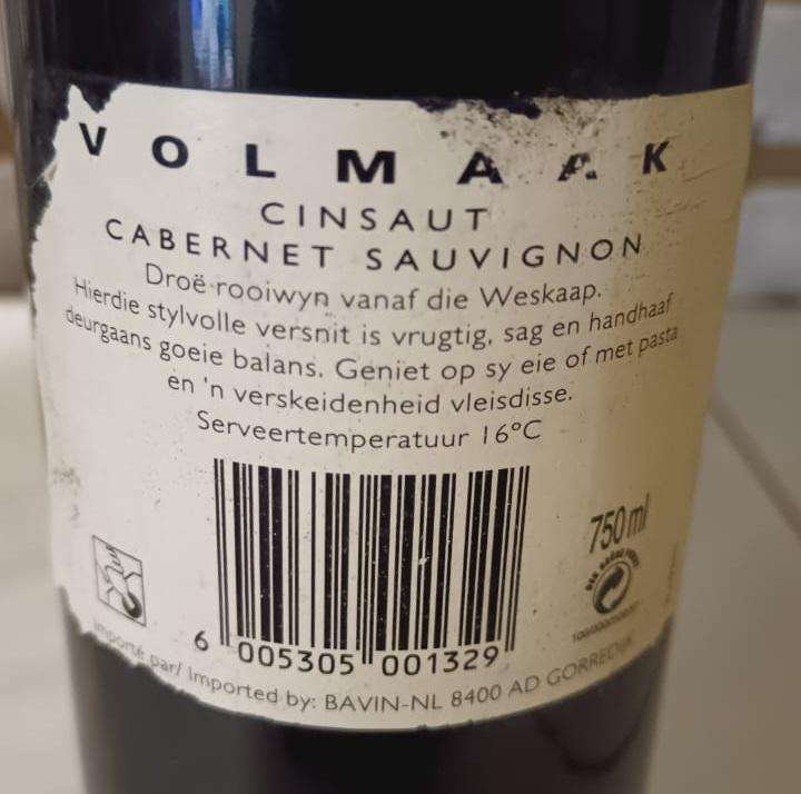 Volmaak Cinsaut Cabernet Sauvignon