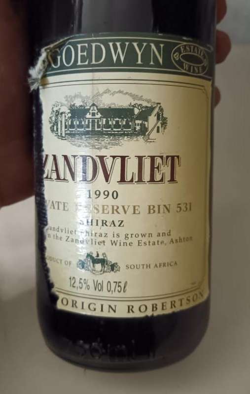 Vintage 1990 Zandvliet Red Wine