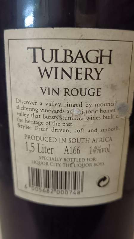 Vintage Tulbagh Vin Rouge