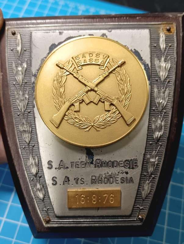 SADF - Service Shooting Plaque - RSA VS Rhodesia - 1976