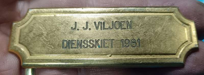 SADF - " Service Shooting " Metal Scroll