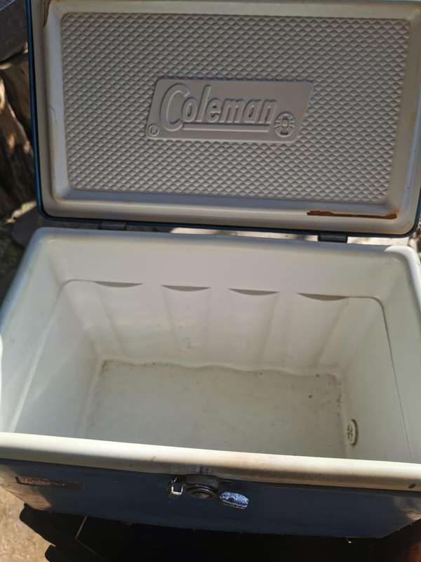 Large Ammo-Crate converted to a Cooler Box ( Vintage Coleman Cooler )