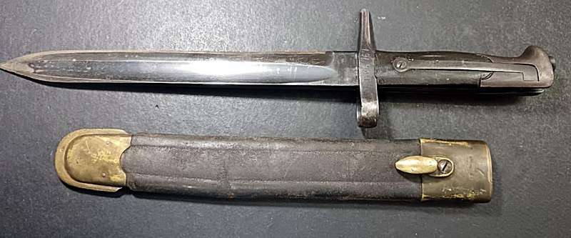 1936 Italian Corpo d`Eritreo Vetterli 1870/87 Askari Bayonet w/ Scabbard