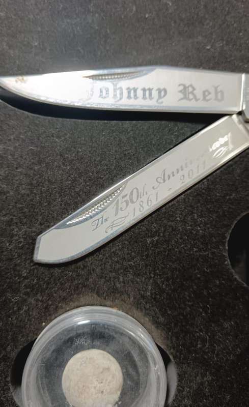 Rough Rider 150th Anniv Civil War Johnny Reb Folding Pocket Knife, Bullet & Box
