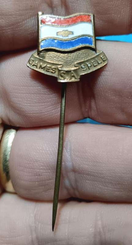 Vintage South African Games Pin Badge