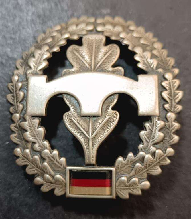 German Bundeswehr Combat Engineers Pioniertruppe Gunmetal Beret Badge