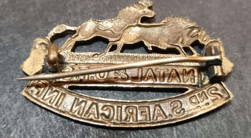 World War One Natal and OFS 2ND Infantry Cap Badge
