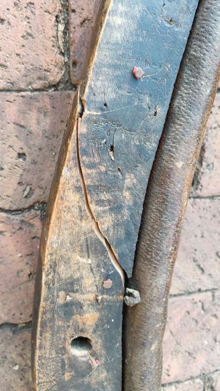 Horse Collar with Metal Elements Leather Yoke Ranch Decor Wall Hanging Antique