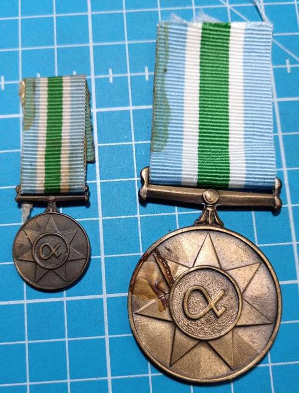 Full Size Plus Miniature Unitas Service Medals