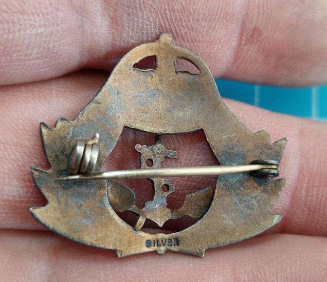 WW1 Royal Navy Fine Silver Enamel Sweetheart Brooch Pin