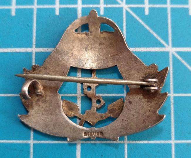 WW1 Royal Navy Fine Silver Enamel Sweetheart Brooch Pin