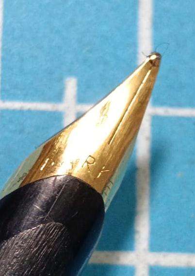 Vintage Parker Arrow Fountain Pen Metal brushed chrome body Medium Nib England