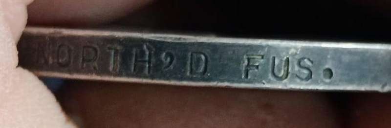 Full Size World War One War Medal:4619 PTE W. Caton North'D Fus