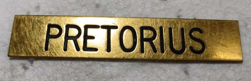 SADF - Pretorius Name Tag