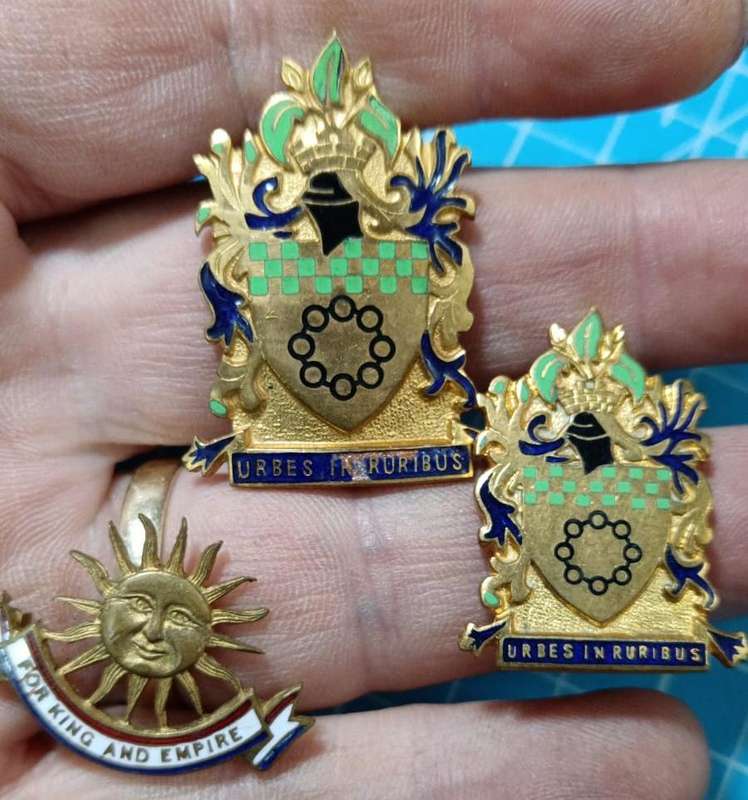 Collection of 3 Badges Including For King and Empire Brooch Pin