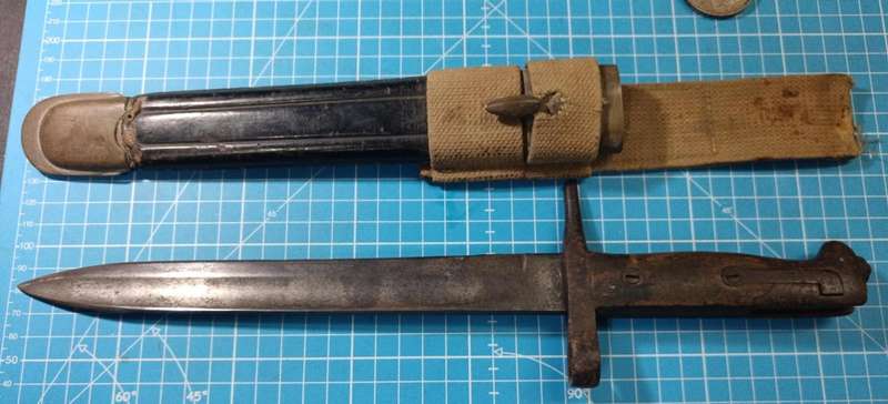1936 Italian Corpo d`Eritreo Vetterli 1870/87 Askari Bayonet w/ Scabbard