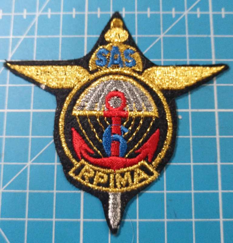 France Navy Marine Infantry Indochina 6th Airborne Regiment SAS Marine Patch Badge