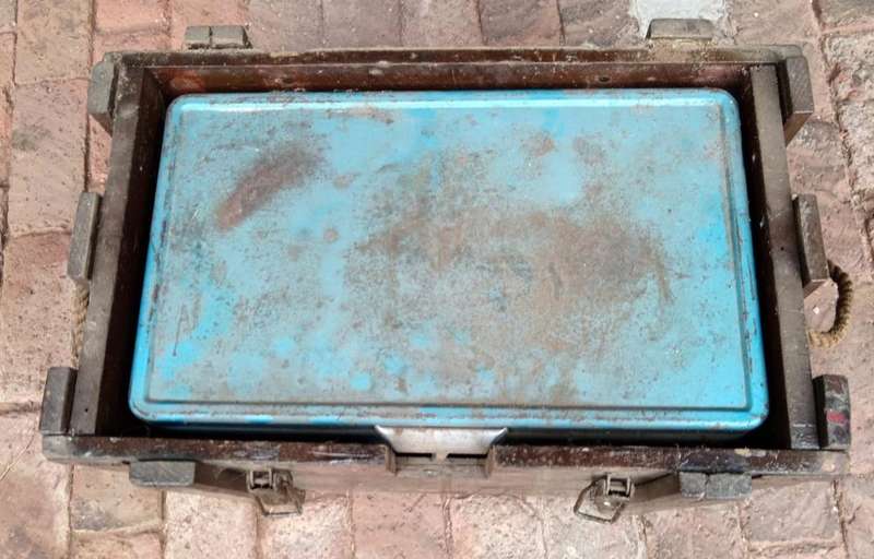 Large Ammo-Crate converted to a Cooler Box ( Vintage Coleman Cooler )