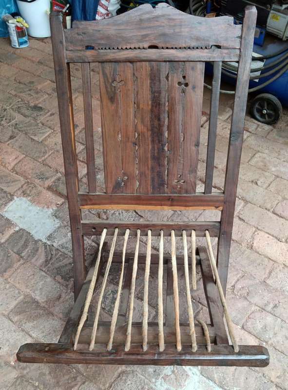 Vintage Hand Made in Rhodesia Ironwood Chair