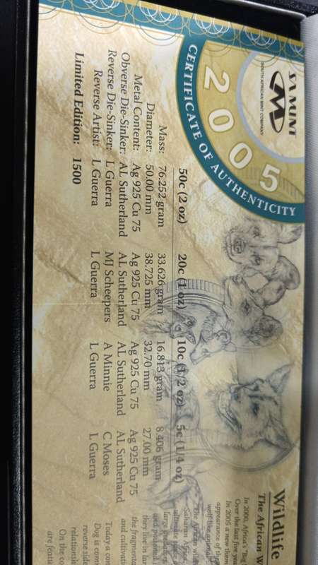 South African Wildlife Proof Set, Hunters of Africa.  The African Wilddog