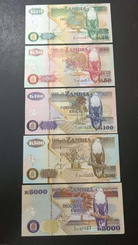 5 x Zambia notes