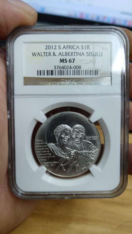2012 Walter and Albertina Sisulu R1 graded MS67
