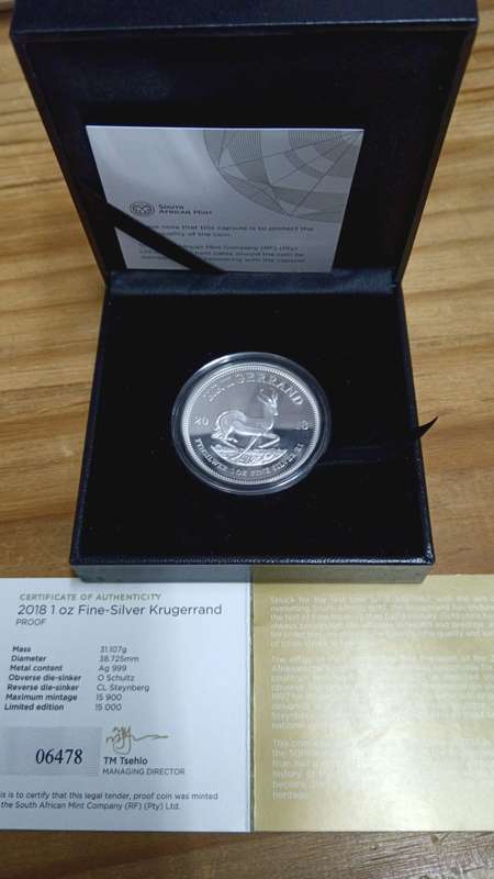 2018 Silver Kruger rand proof