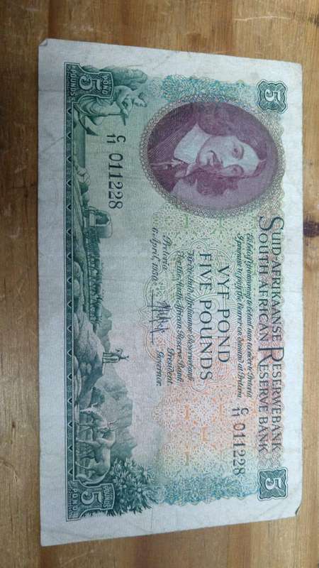MH de Kock Five Pound note